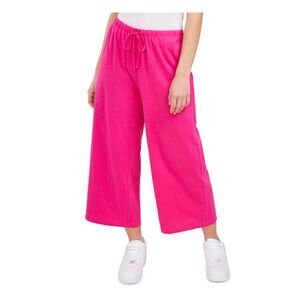 NWT RILEY&RAE Womens Pink Stretch Tie Drawstring-waist Ankle Wide Leg Pants S